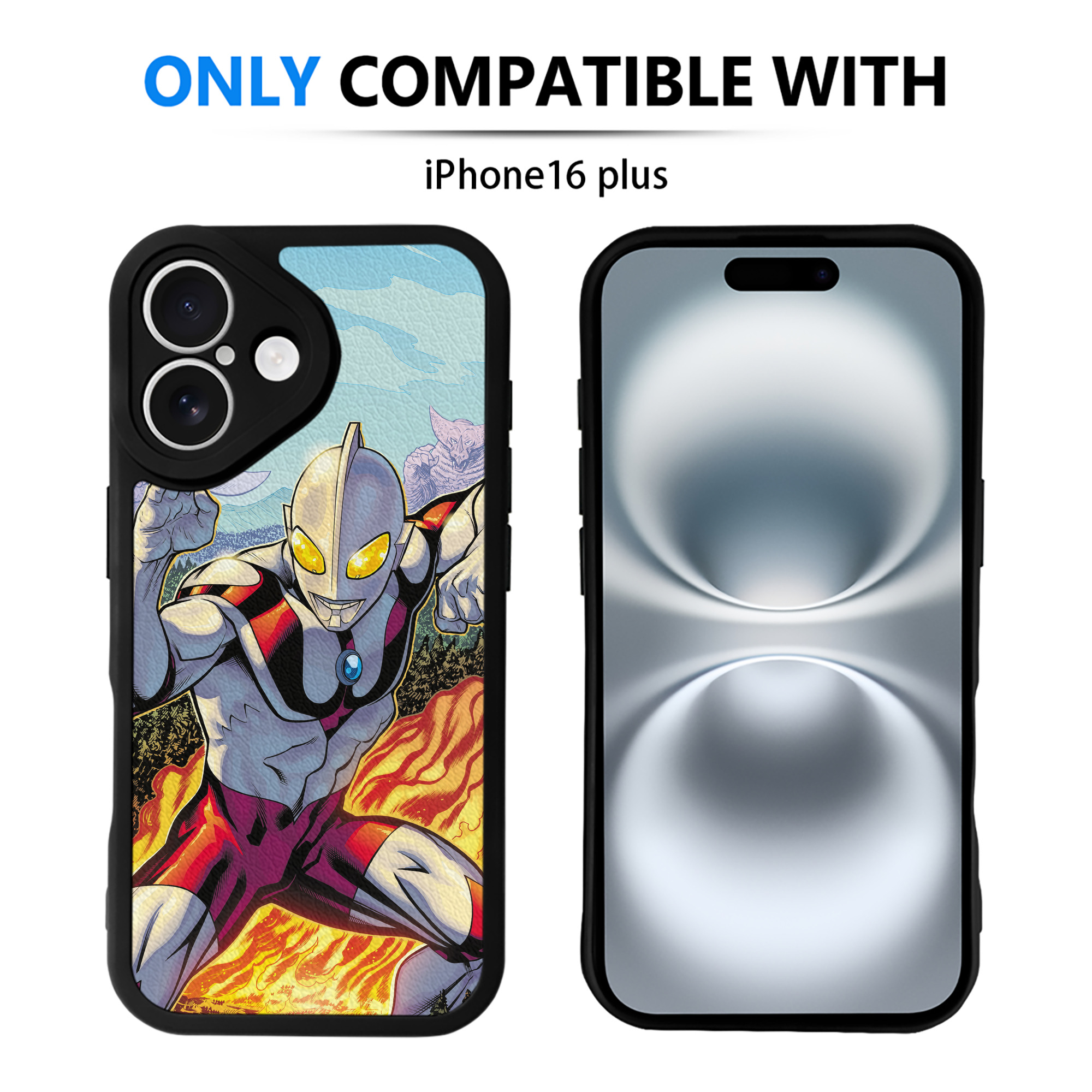 （画像用） ウルトラマン Ultraman 【iPhone 16シリーズ対応】シリコンスマホケース（レザー調） 材質：シリコン